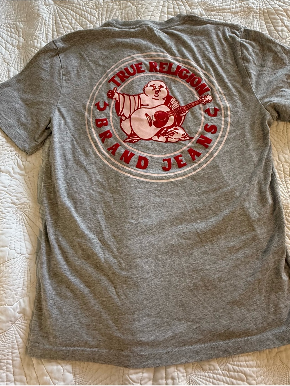 True Religion Heather Gray Logo Tee
